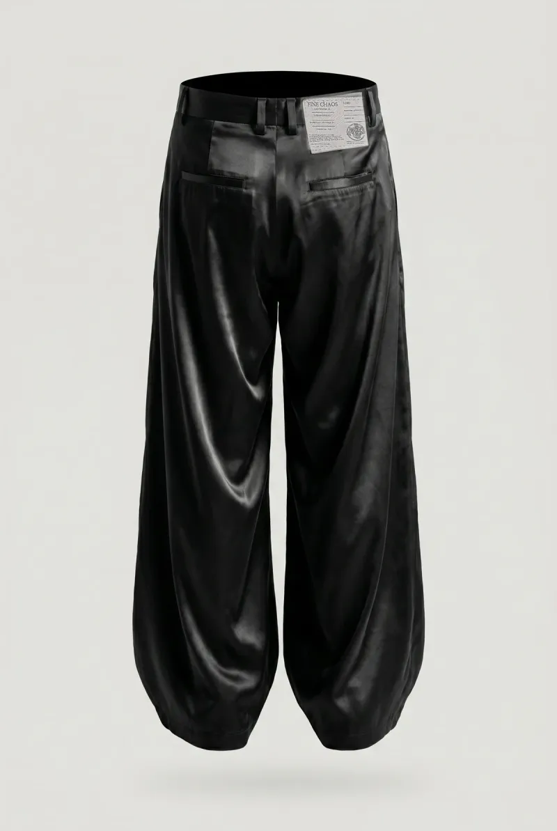 Satin wide-leg trousers — delivered AI-generated packshot, back
